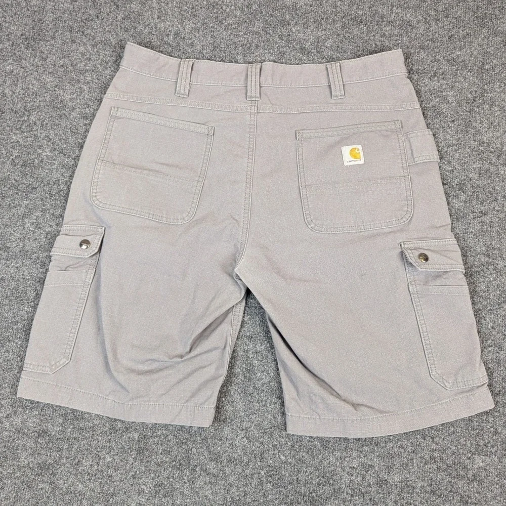 Carhartt Rugged Flex Relaxed Fit Ripstop Cargo Work Short Gray Mens 36 BS4727-M